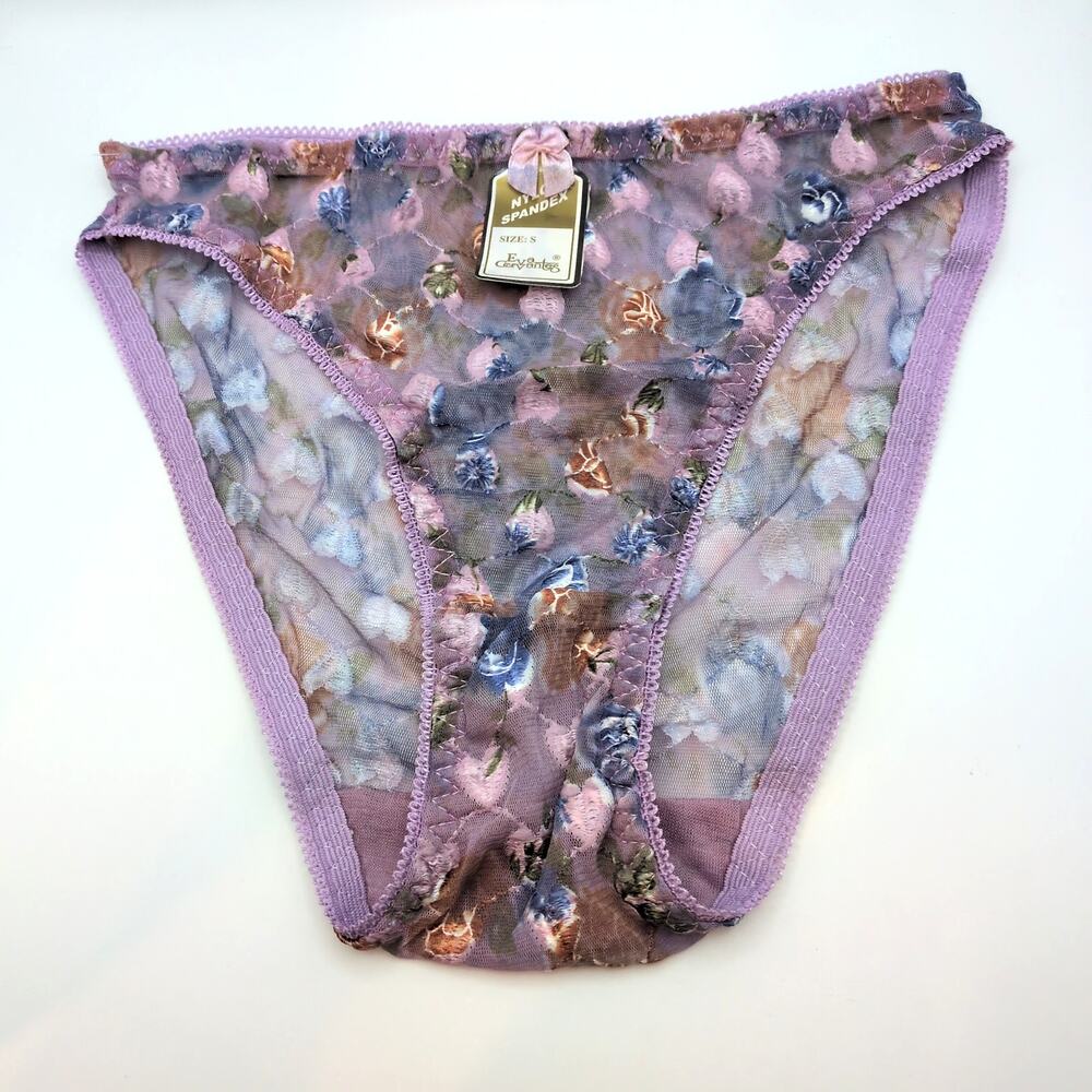 VTG NWT 90s Sheer High Rise Lace Pink Panties Underwear Small Eva Cervantes